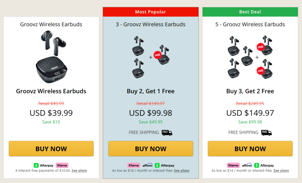 Groovz Earbuds Cost