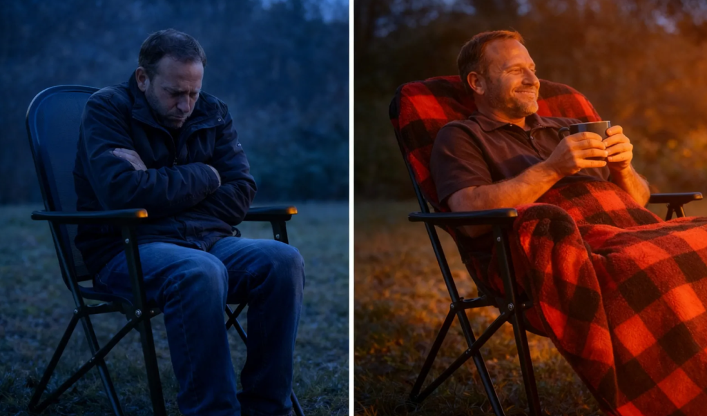 The Chair Blanket Review: Does This Weatherproof Chair Cover Actually Work? 8 The Chair Blanket Before After